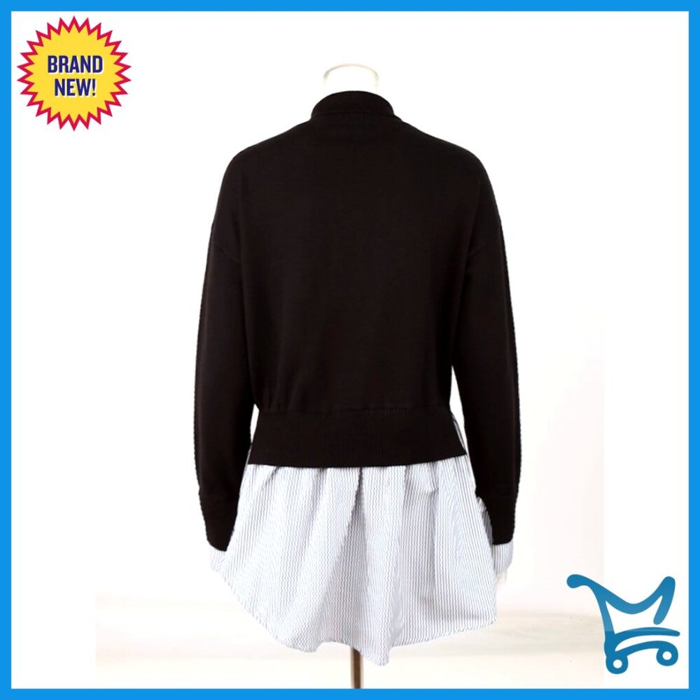 Patchwork Turtleneck Sweater Asymmetrical Hem 2-I… - image 7